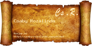 Csaby Rozalinda névjegykártya